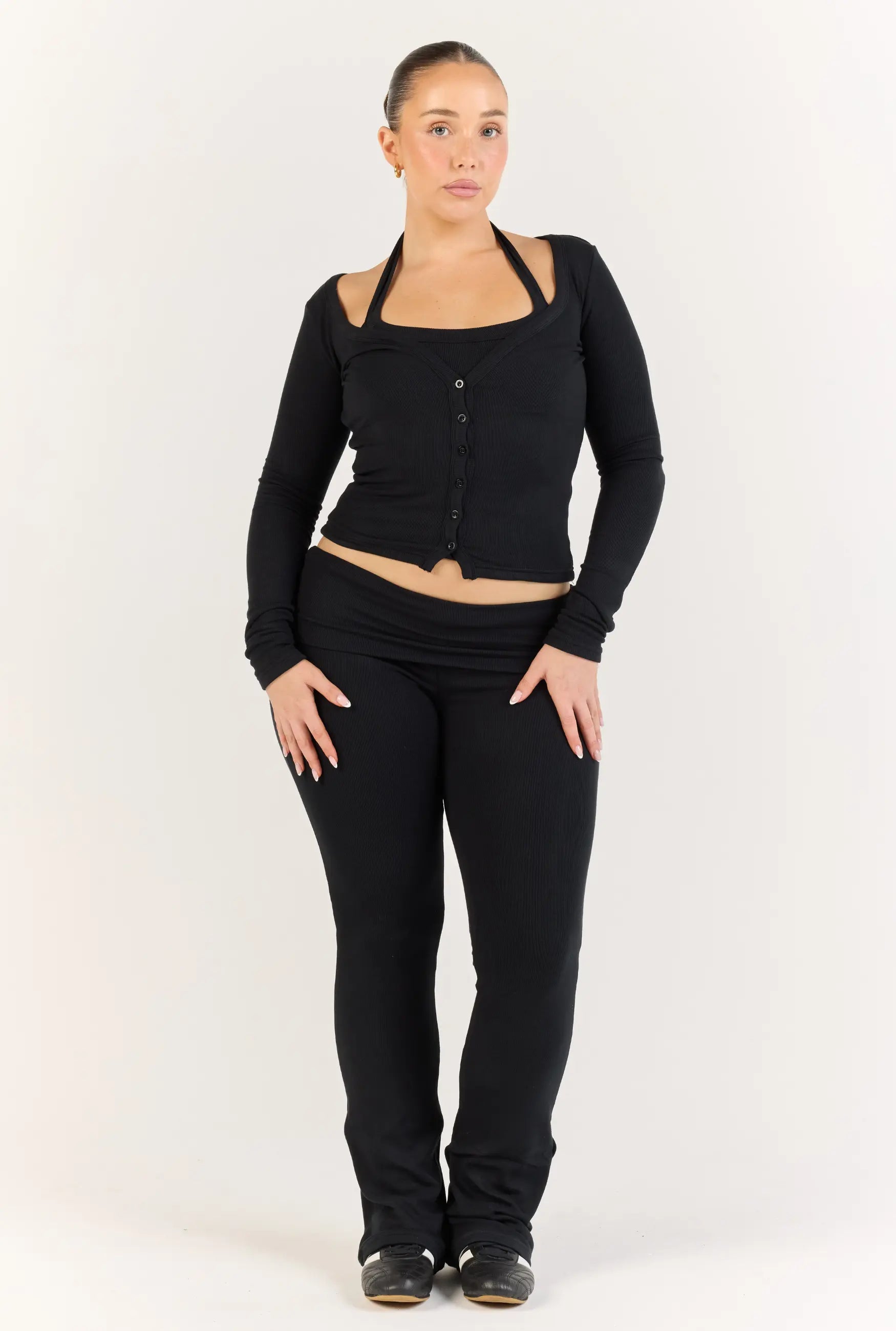 Ribbed Pant - Black