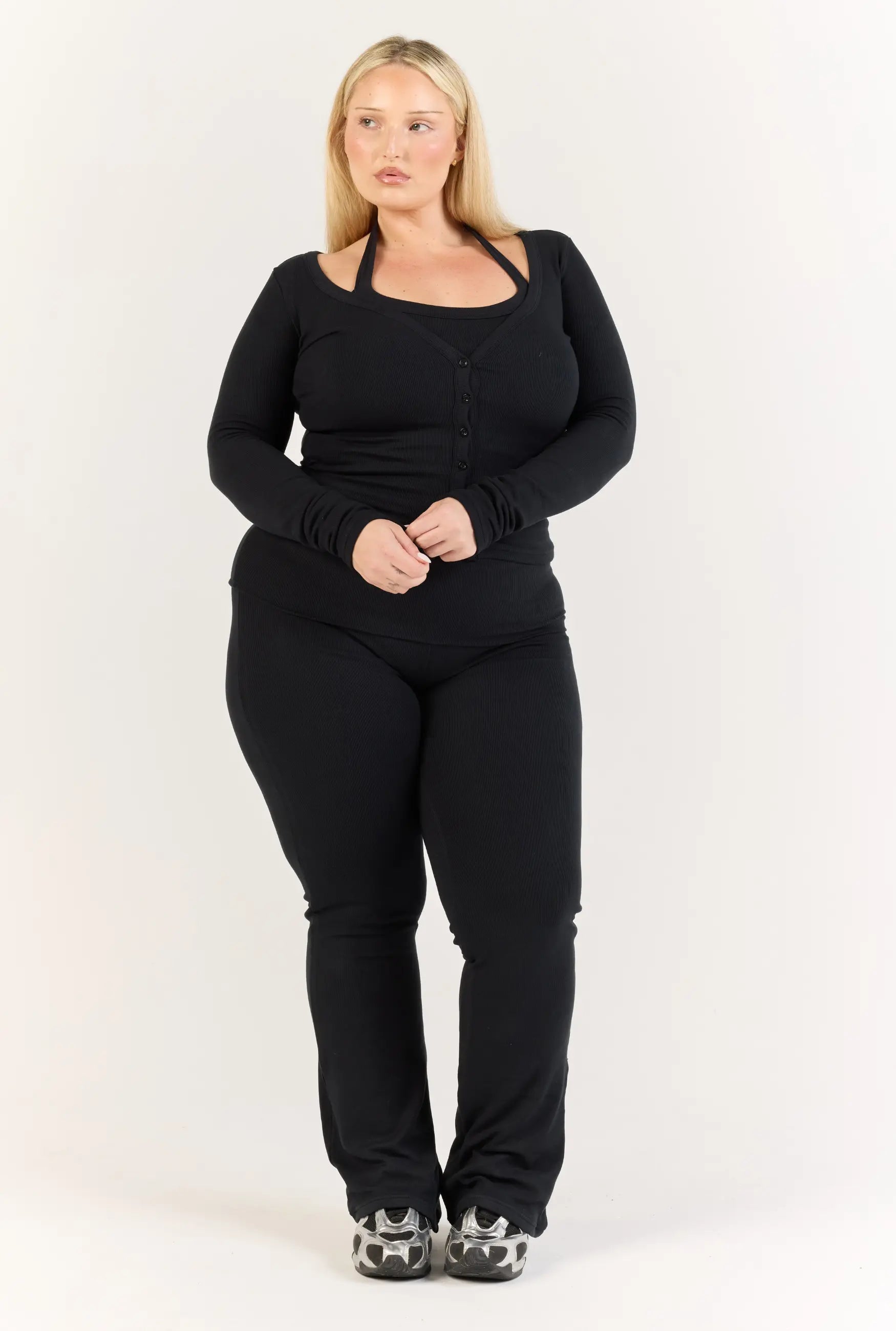 Ribbed Pant - Black