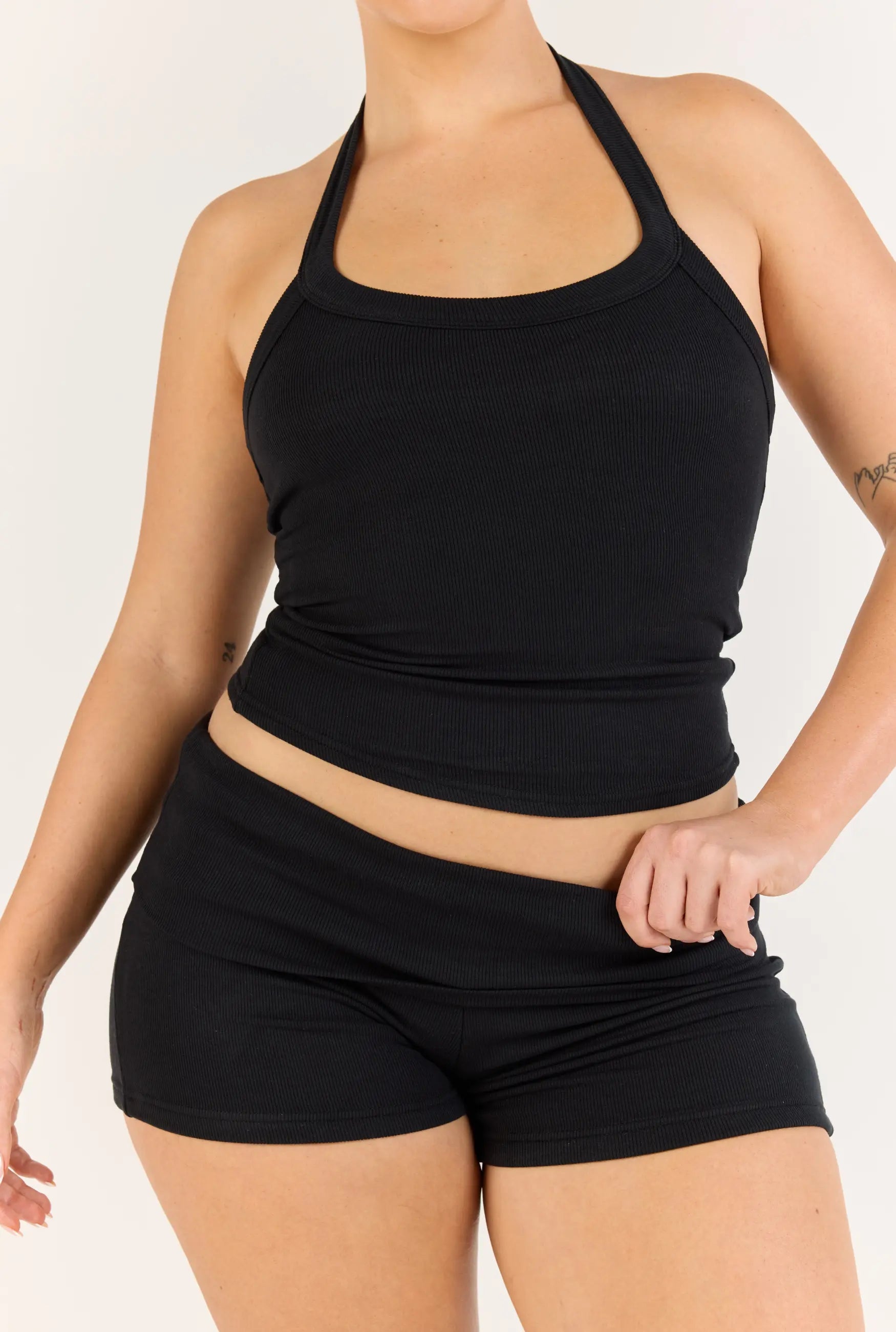Ribbed Short - Black