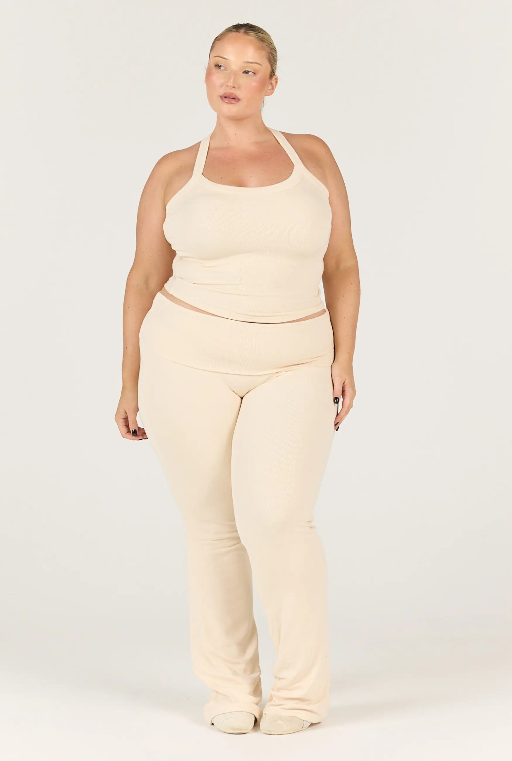 Ribbed Pant - Oat