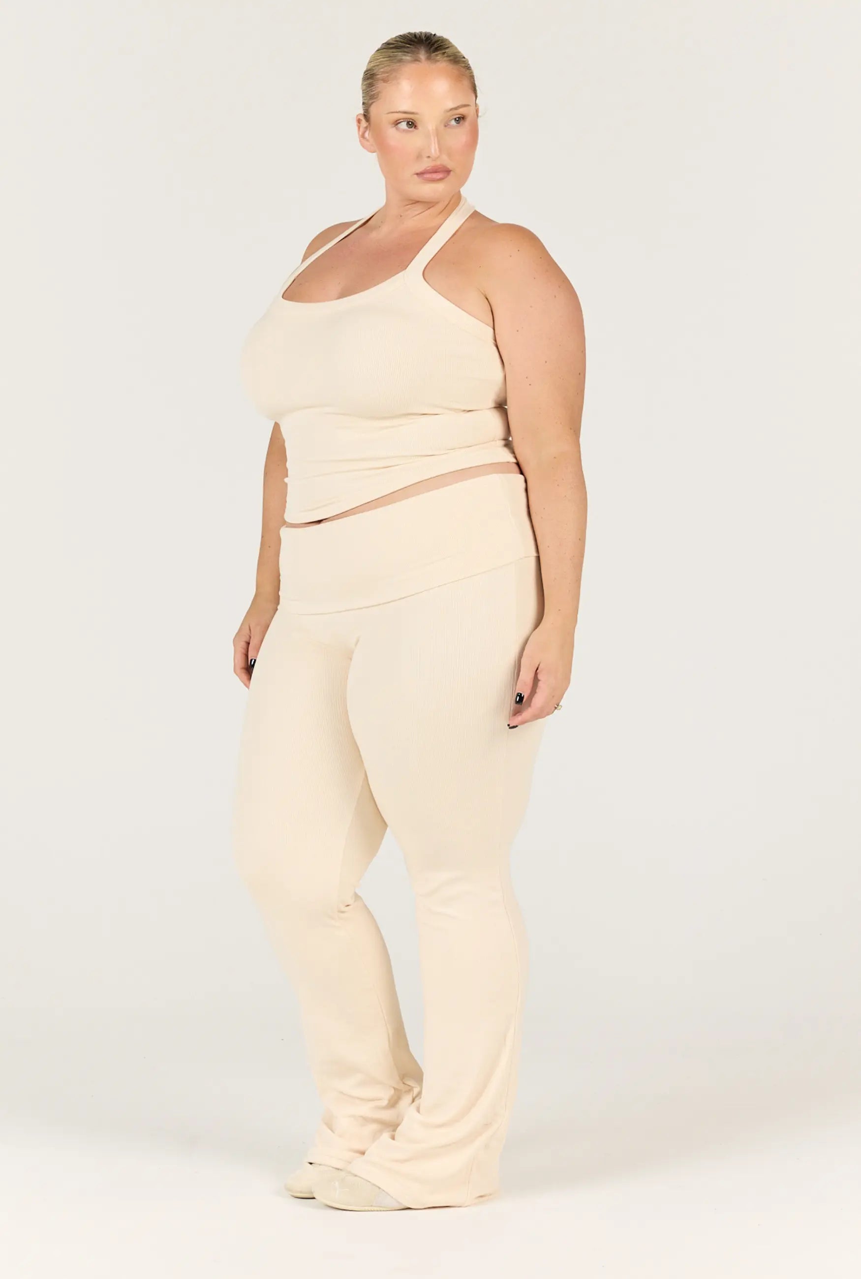 Ribbed Pant - Oat