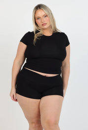 Soft Girl Cap Sleeve Tee - Black