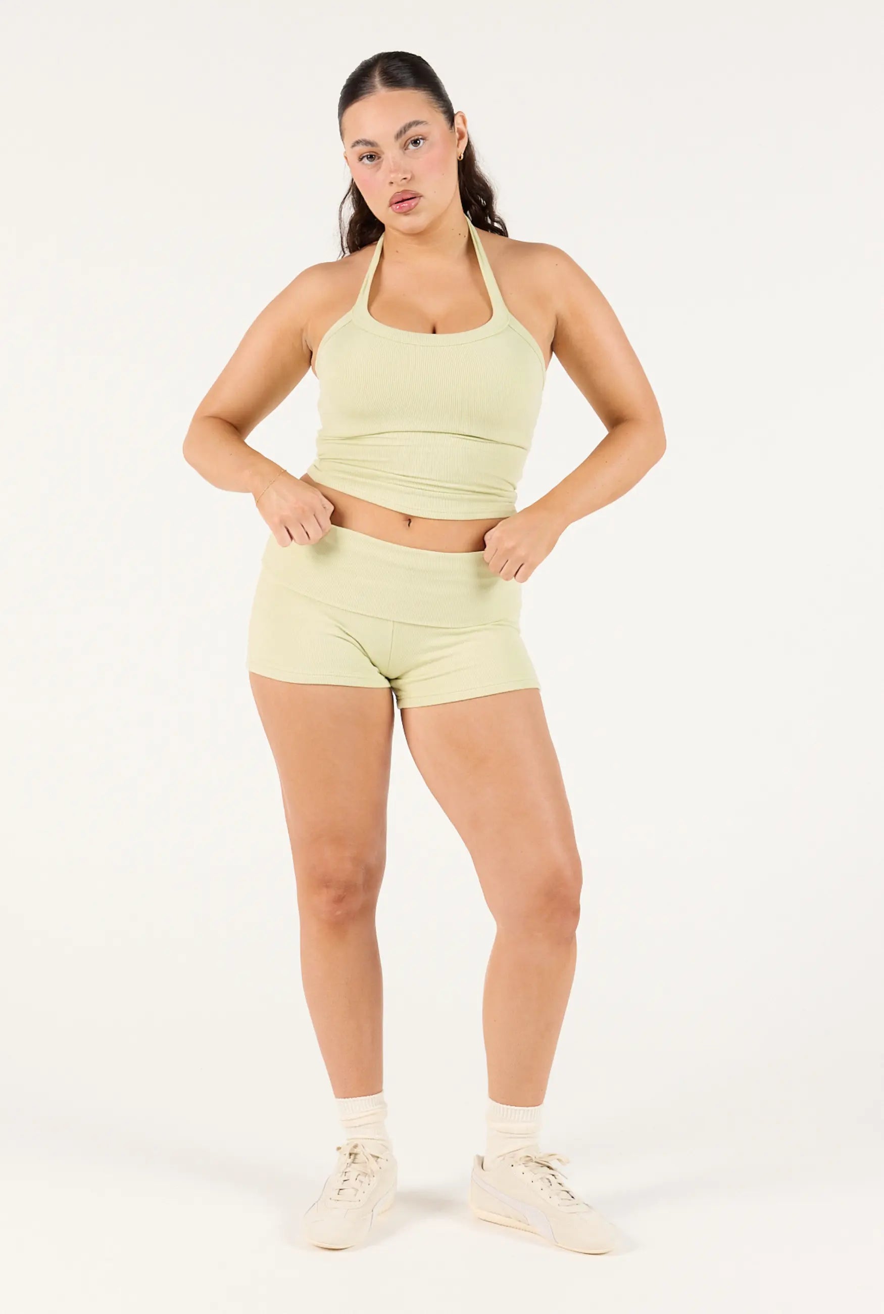 Ribbed Short - Matcha