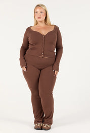 Ribbed Pant - Chocolate