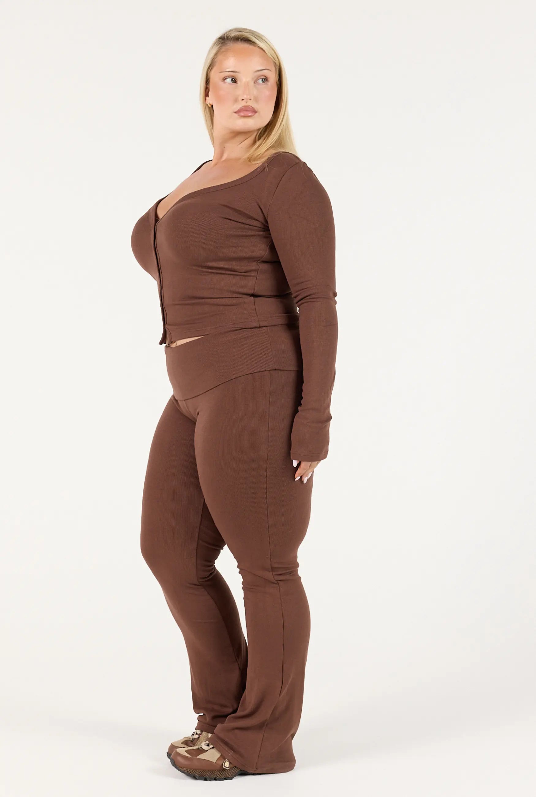 Ribbed Pant - Chocolate