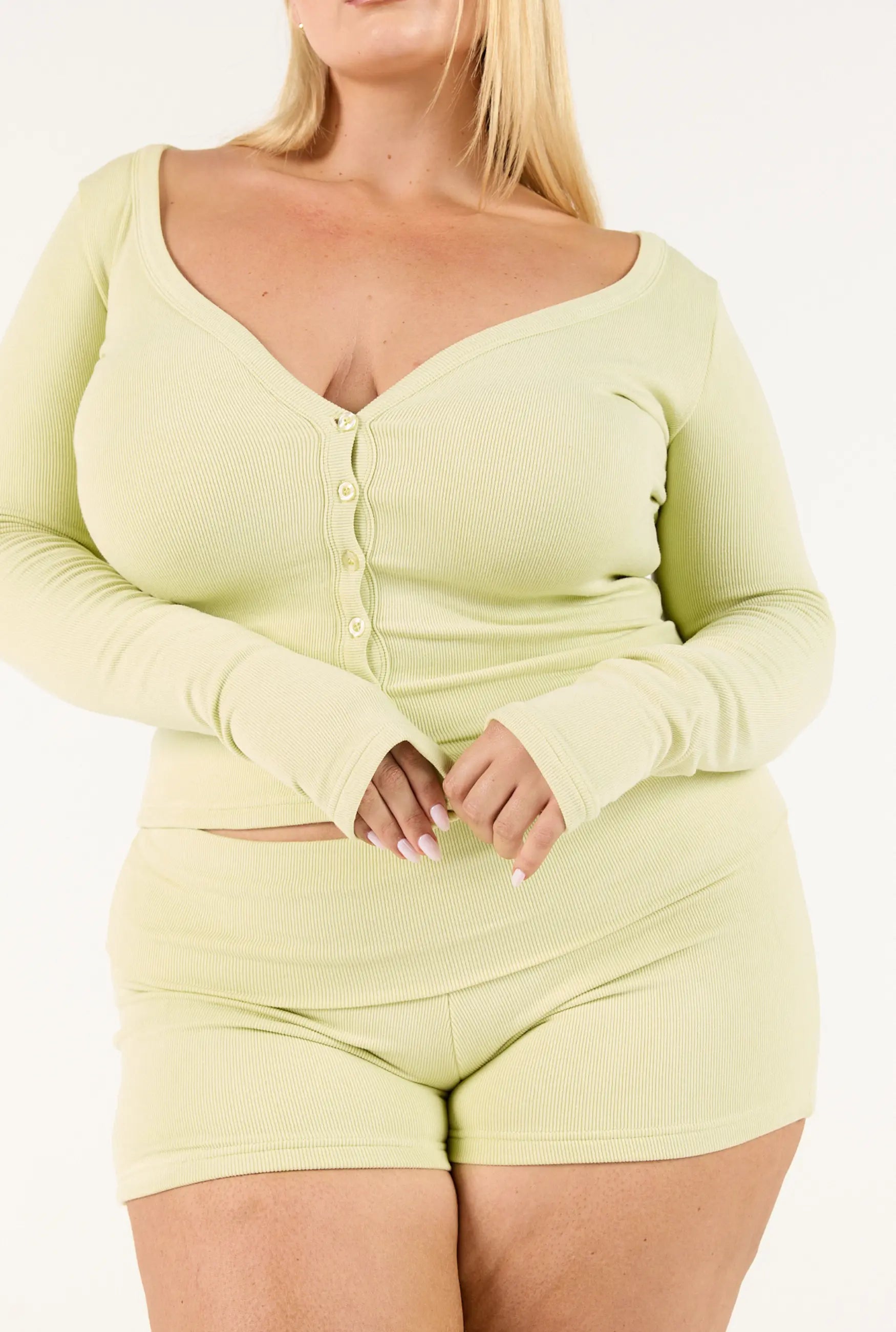 Ribbed Cardigan - Matcha