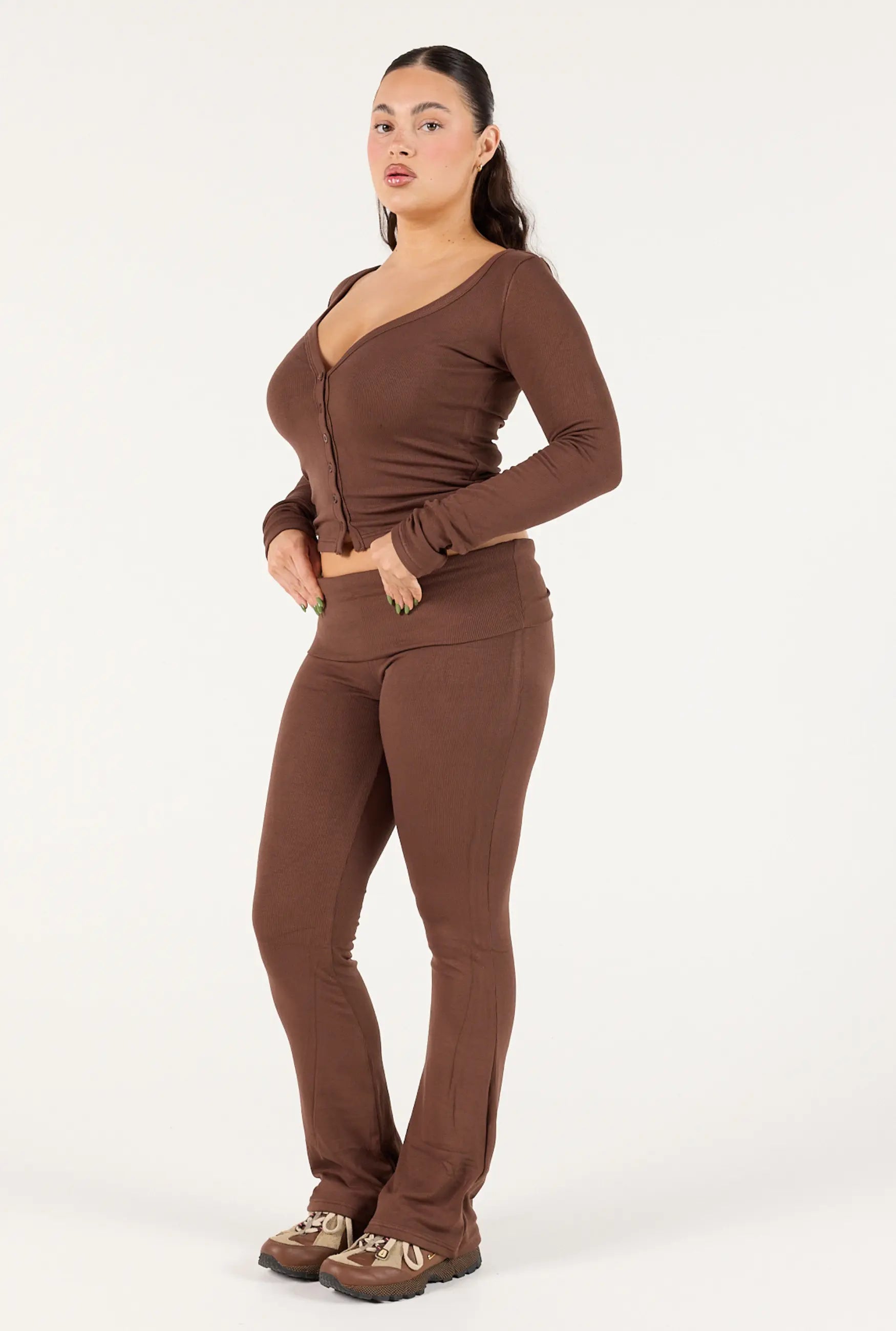 Ribbed Pant - Chocolate