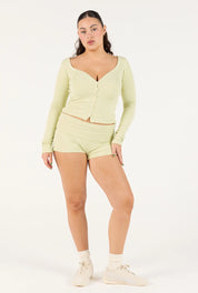 Ribbed Cardigan - Matcha