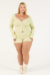 Ribbed Cardigan - Matcha