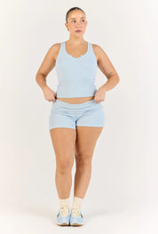 Ribbed Short - Blueberry Milk