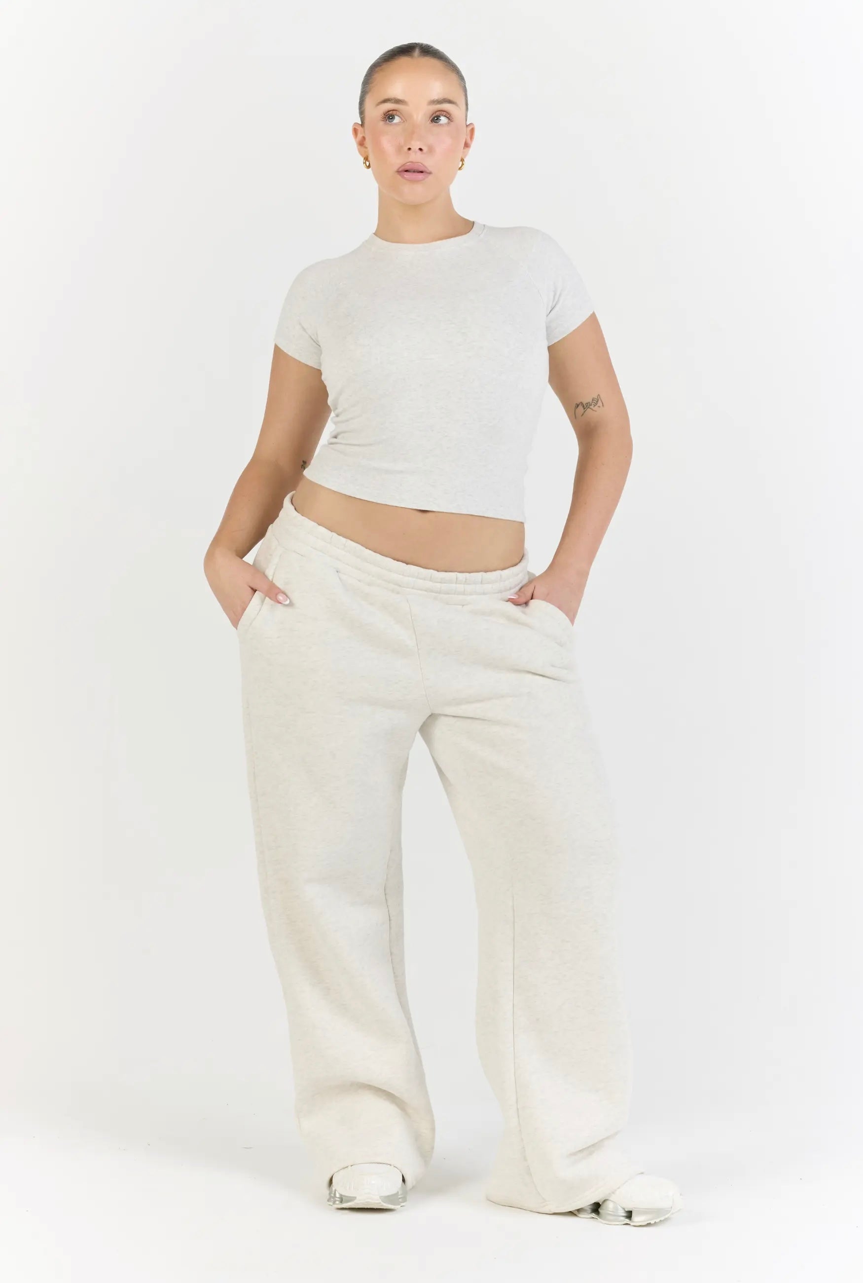 Perfect Straight Leg Sweats - Grey Marle
