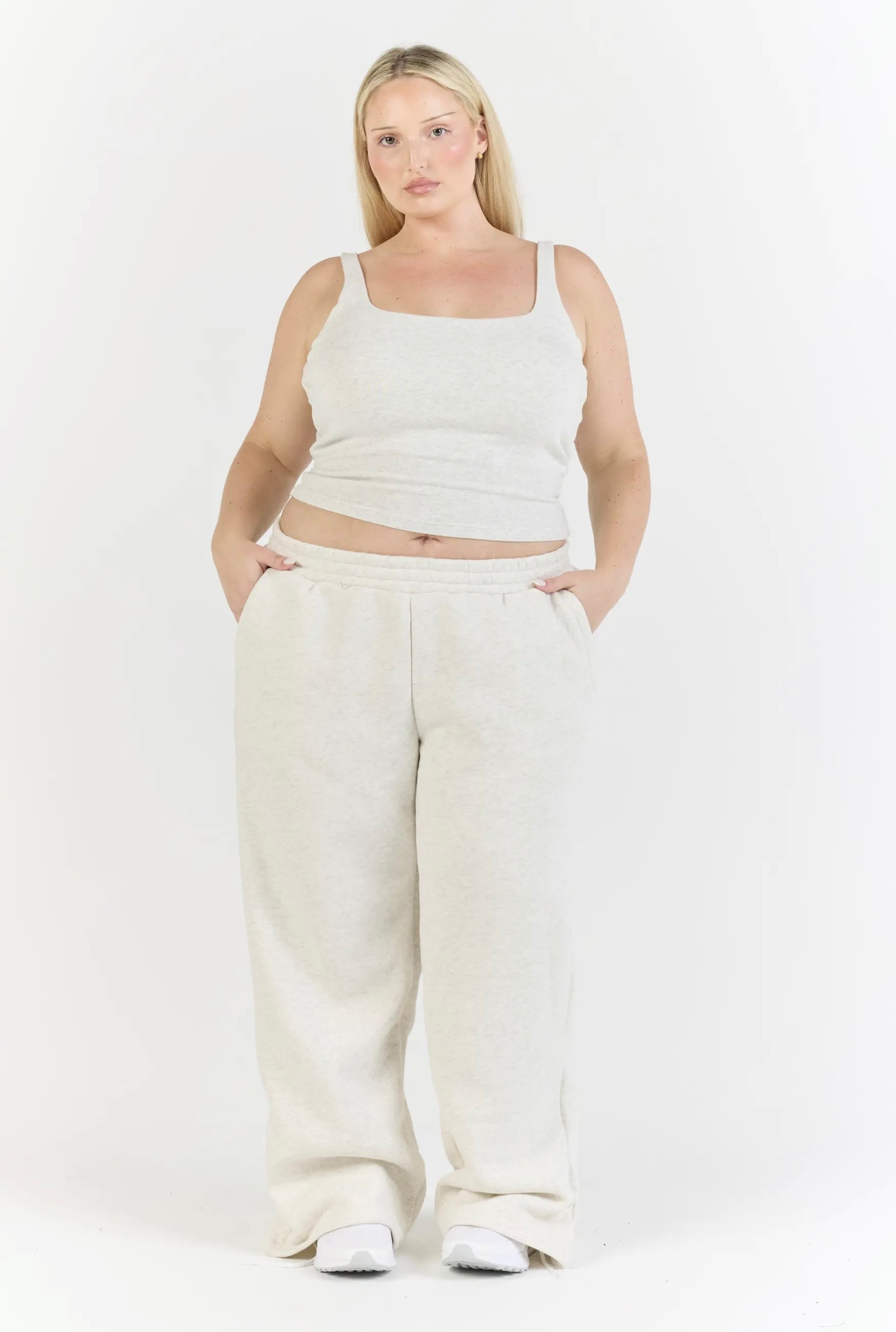 Perfect Straight Leg Sweats - Grey Marle