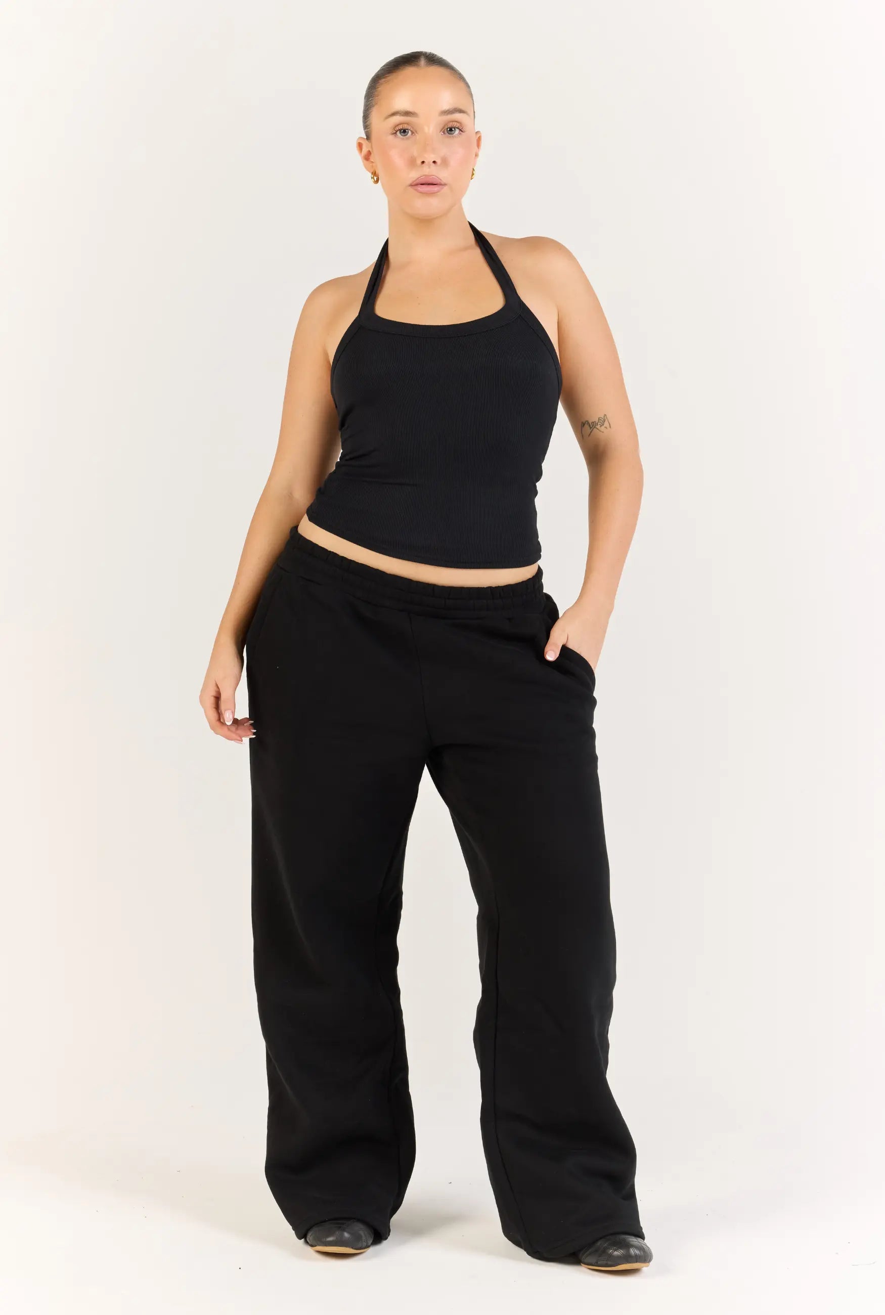 Perfect Straight Leg Sweats - Black