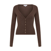 Ribbed Cardigan - Chocolate