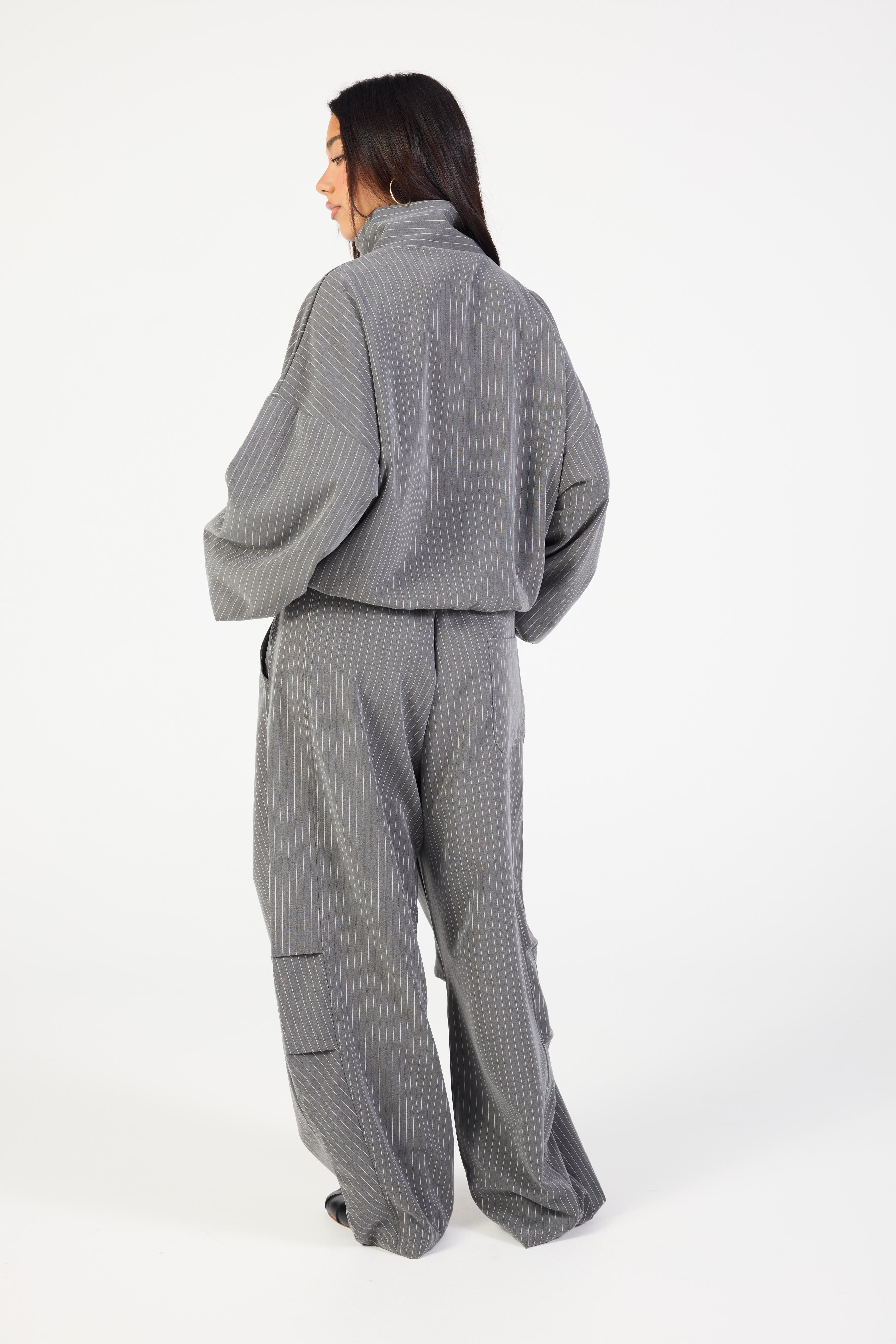 Double Zip Jacket - Slate Grey Stripe – Remmie By Riley