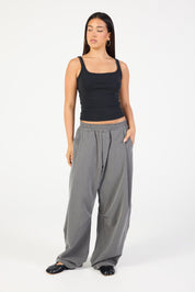 Barrel Leg Pant - Slate Grey Stripe