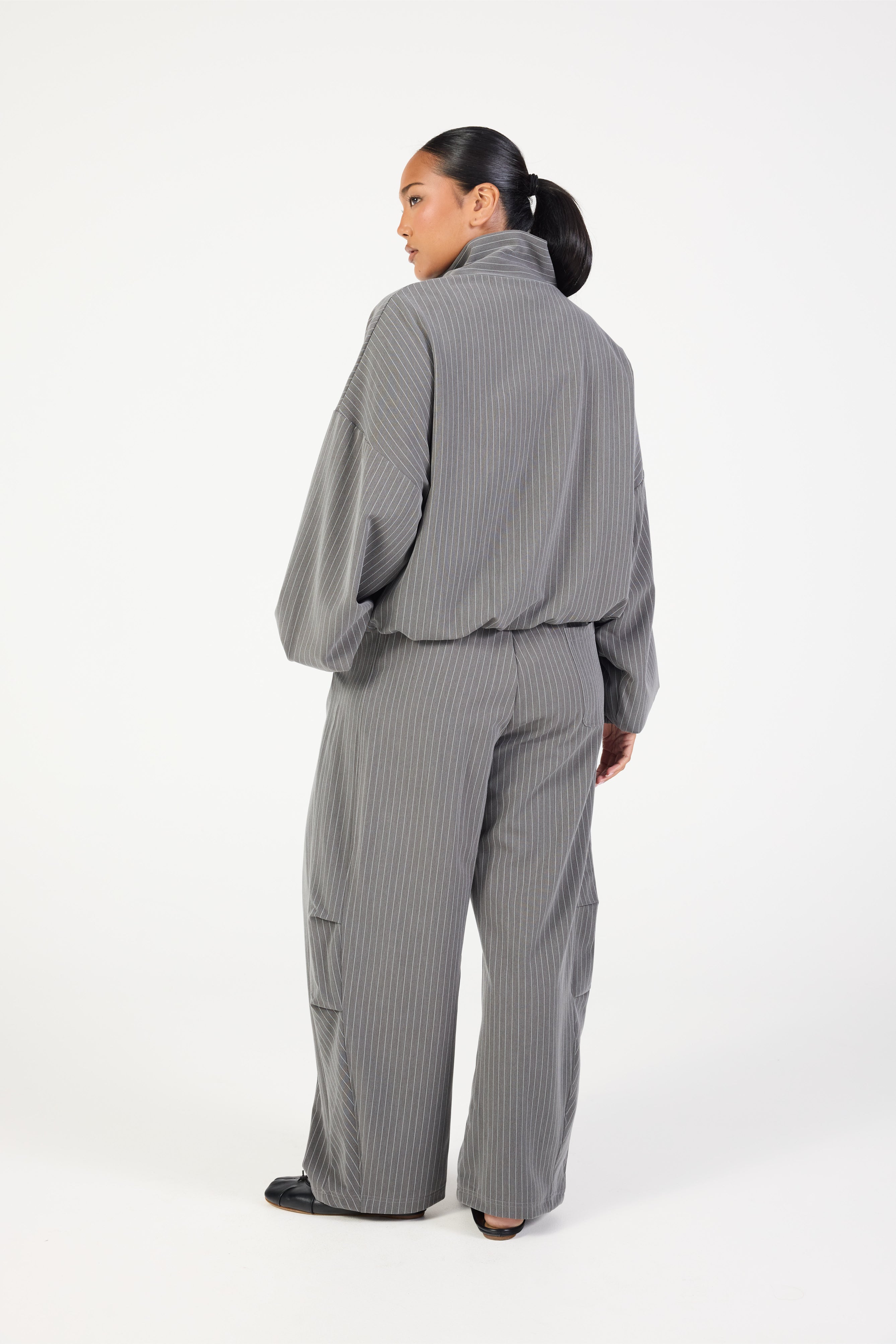 Double Zip Jacket - Slate Grey Stripe – Remmie By Riley
