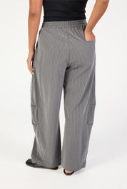 Barrel Leg Pant - Slate Grey Stripe