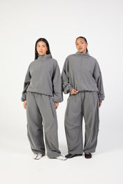 Double Zip Jacket - Slate Grey Stripe