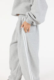 Barrel Leg Sweatpant - Heather Grey