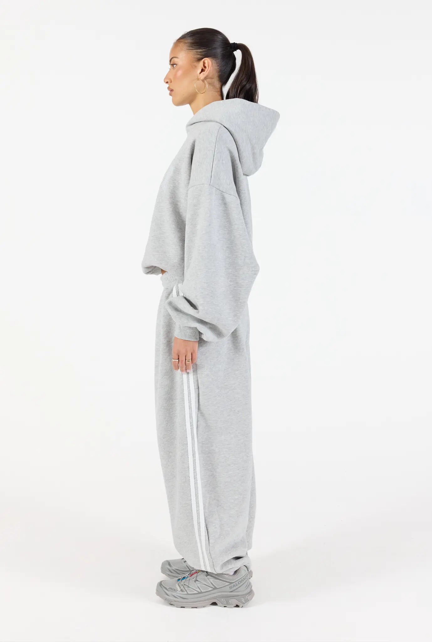 Barrel Leg Sweatpant - Heather Grey