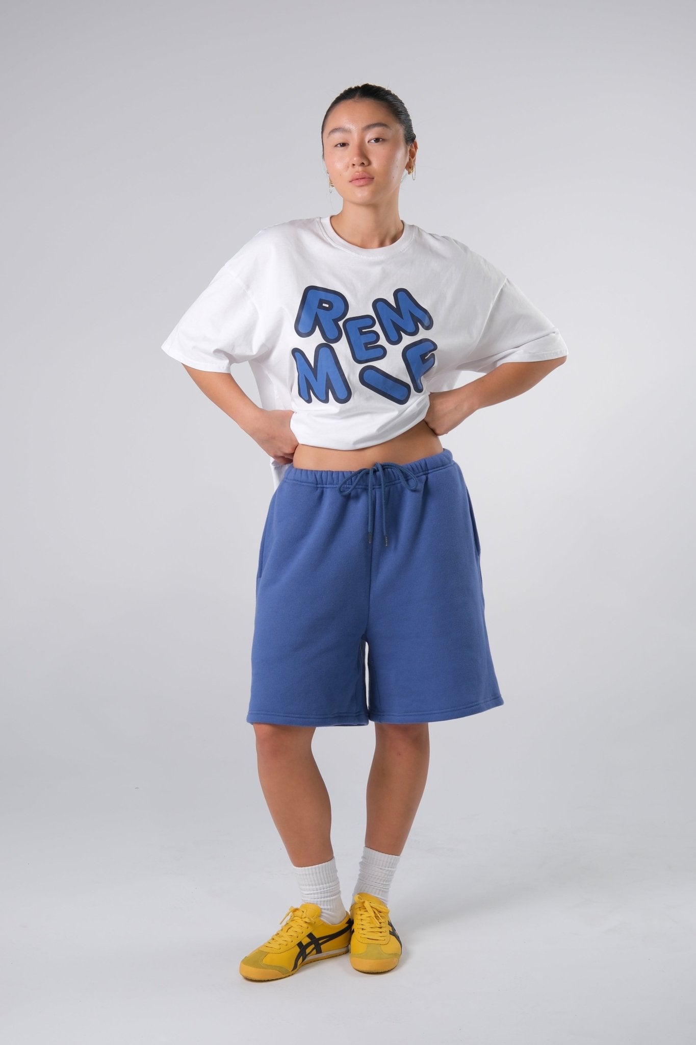 Muted Blue Sweat Shorts - Remmie By Riley