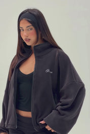 Fleece Zip Up - Black