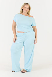 Flow Boat Neck T-Shirt - Baby Blue