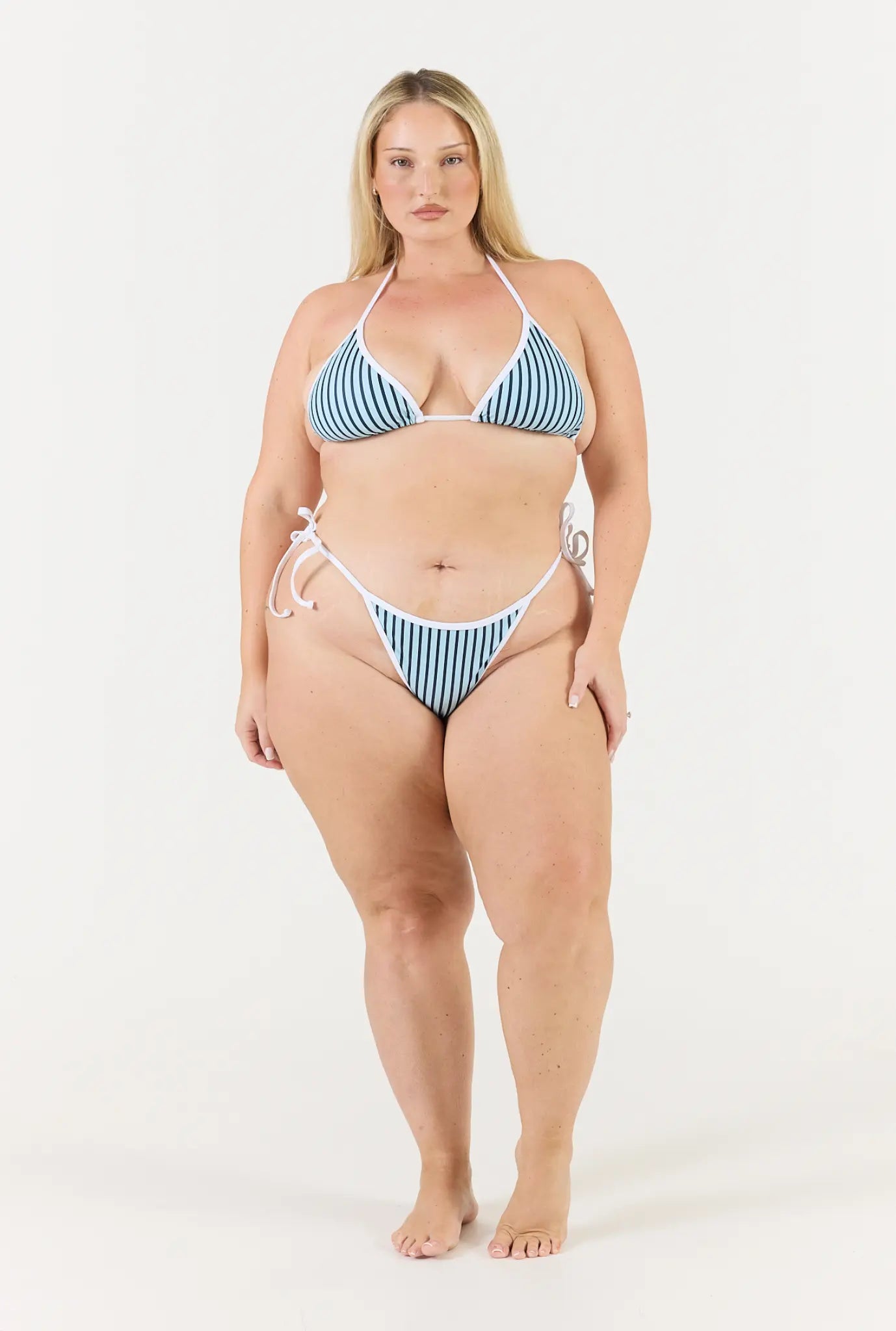 Alba Tie Top - Blue Stripe