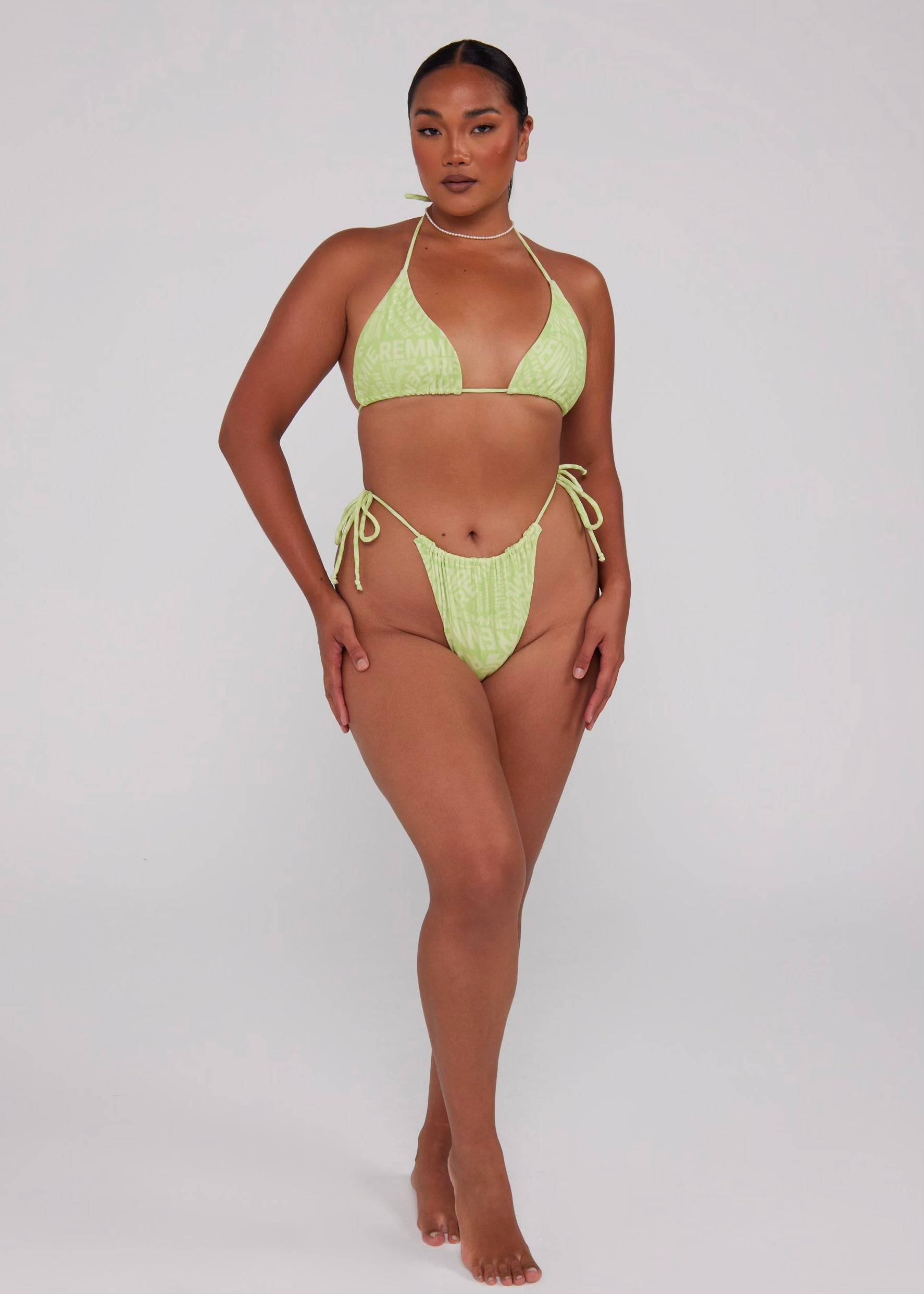 Pistachio & Lime Ruched Tie Bottom - Remmie By Riley