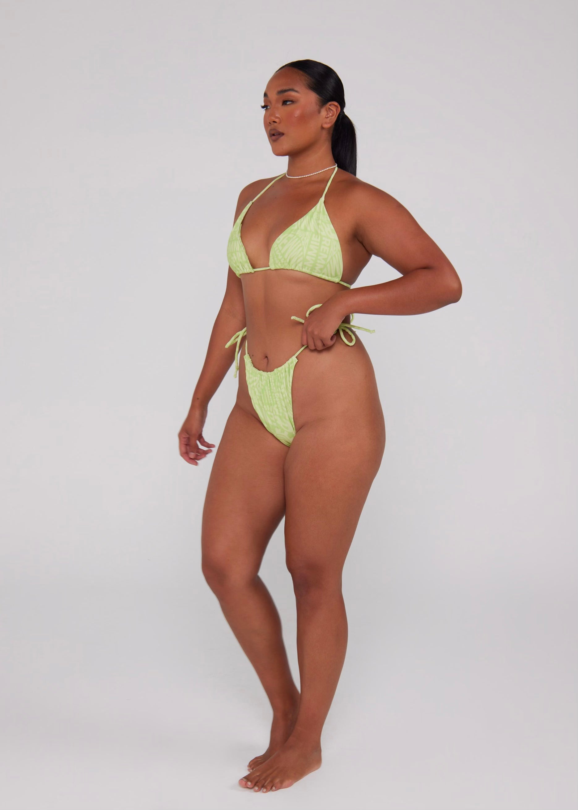 Pistachio &amp; Lime Ruched Tie Bottom - Remmie By Riley