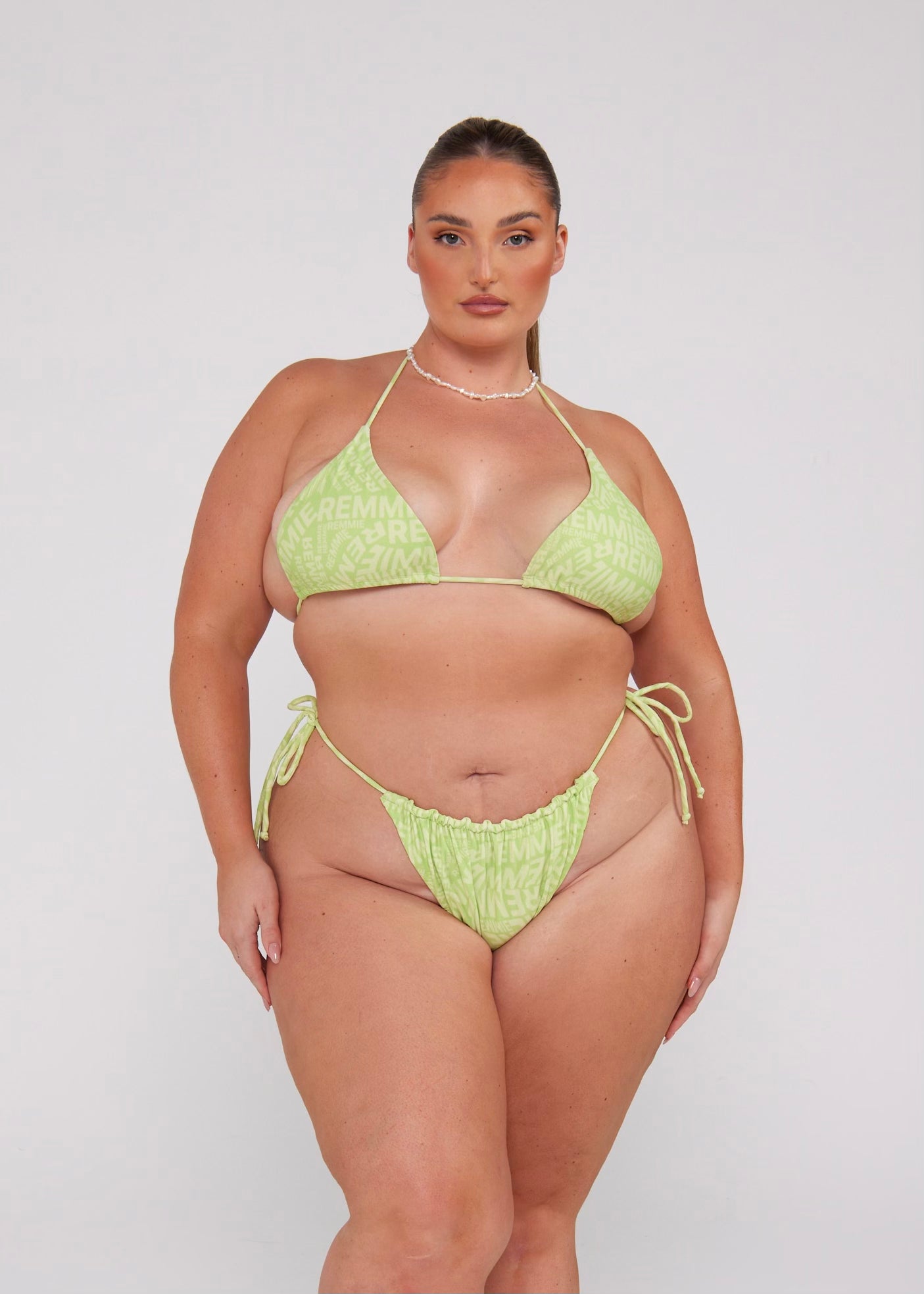 Pistachio & Lime Ruched Tie Bottom - Remmie By Riley