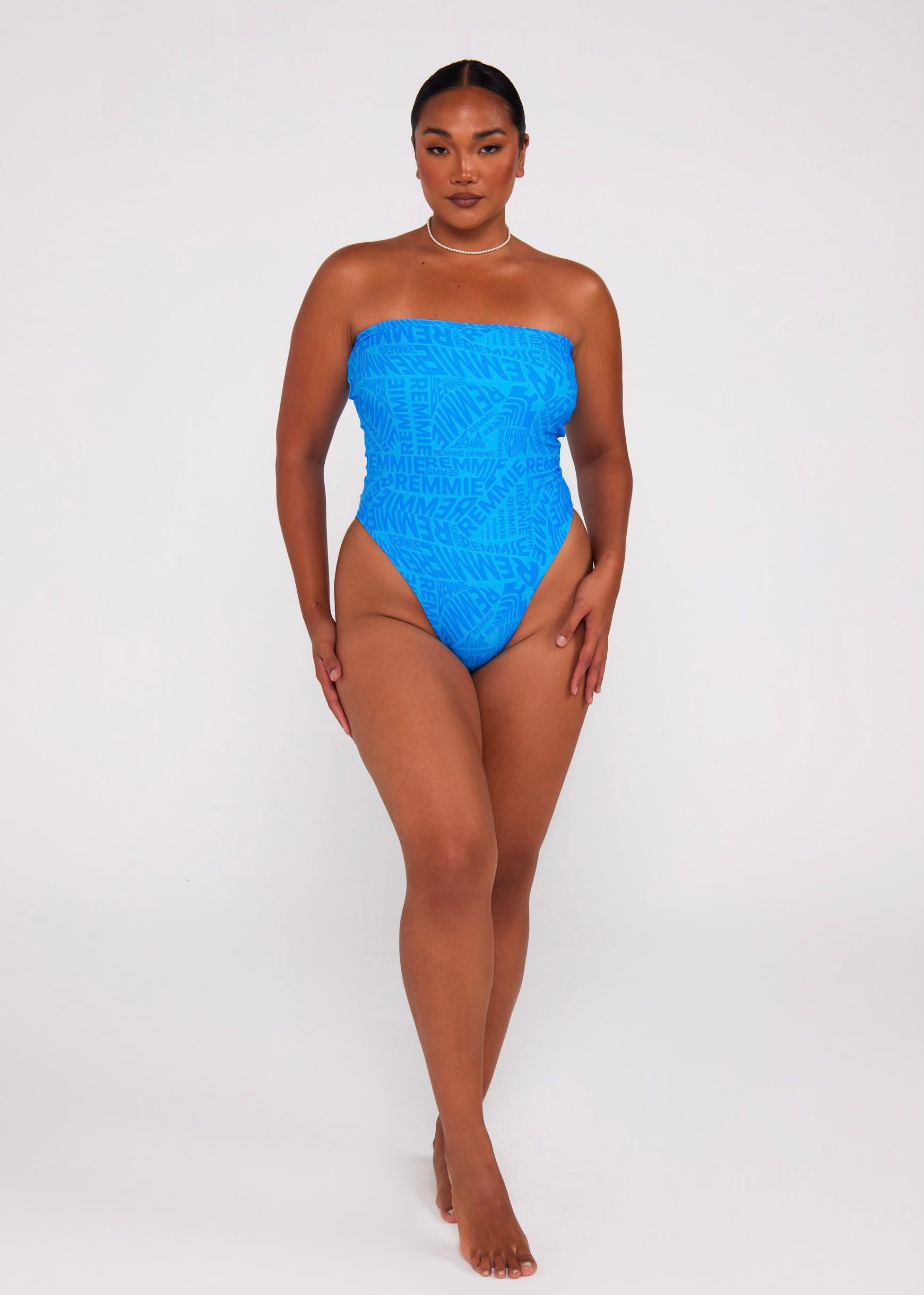 Ocean Blue Strapless One Piece - Remmie By Riley